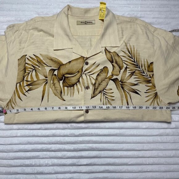 Tommy Bahama 100% Silk Mens XL Ivory Floral Tropical Hawaiian Aloha Short Sleeve - Picture 5 of 12